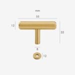 Barre a T in ottone massiccio KATANA