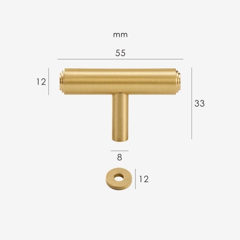 Barre a T in ottone massiccio KATANA