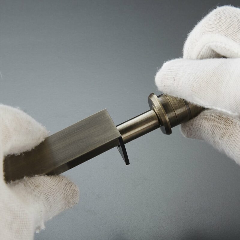 KLINK Messing hendel met verzonken grendel