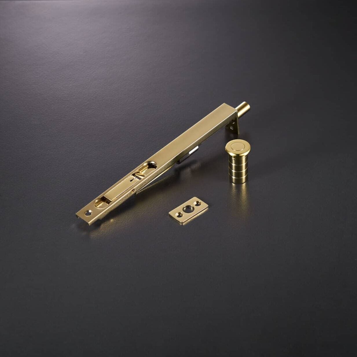 KLINK Messing hendel met verzonken grendel