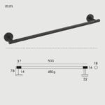 KRAM Geribbelde massief messing handdoekhouder