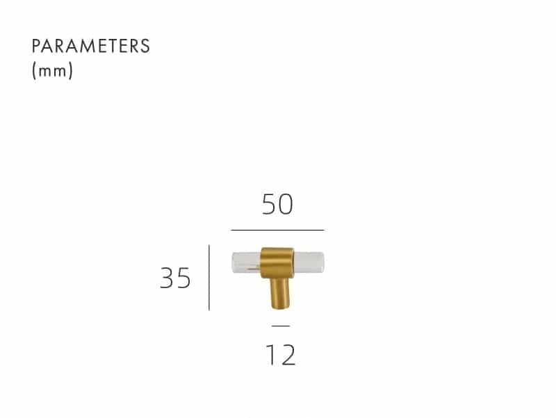 Barras en T de acrílico y latón KRISTAL