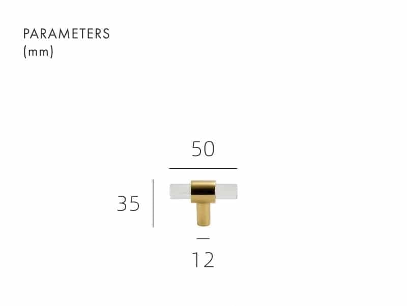 Barras en T de acrílico y latón KRISTAL