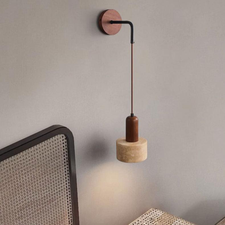 KYRO Stone & Walnut hangende wandlamp 1 KYRO Stone & Walnut hangende wandlamp