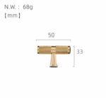 Barre en T moletée en laiton massif LUX