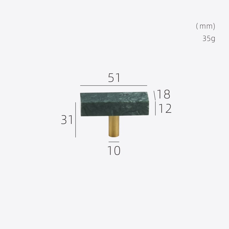 MARMER Barre en T en marbre massif et laiton
