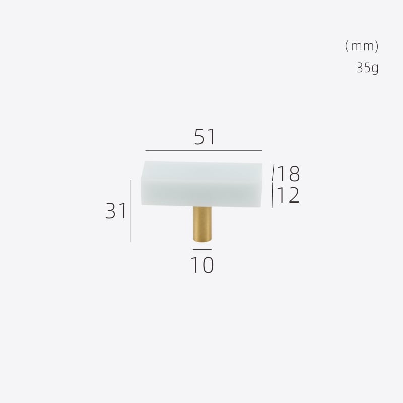 MARMER Barre en T en marbre massif et laiton