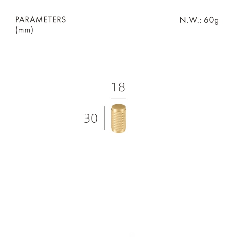 MAURITZ Massief messing knop