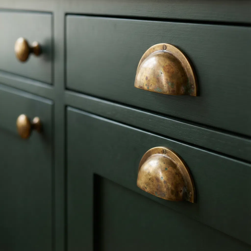 Cinco tendencias de diseño de interiores que marcarán el 2026 1 meraki Primer plano de tiradores de latón sin lacar para armarios en color oscuro 892b618e a275 432a b2fb 213c7acc6750 - meraki.