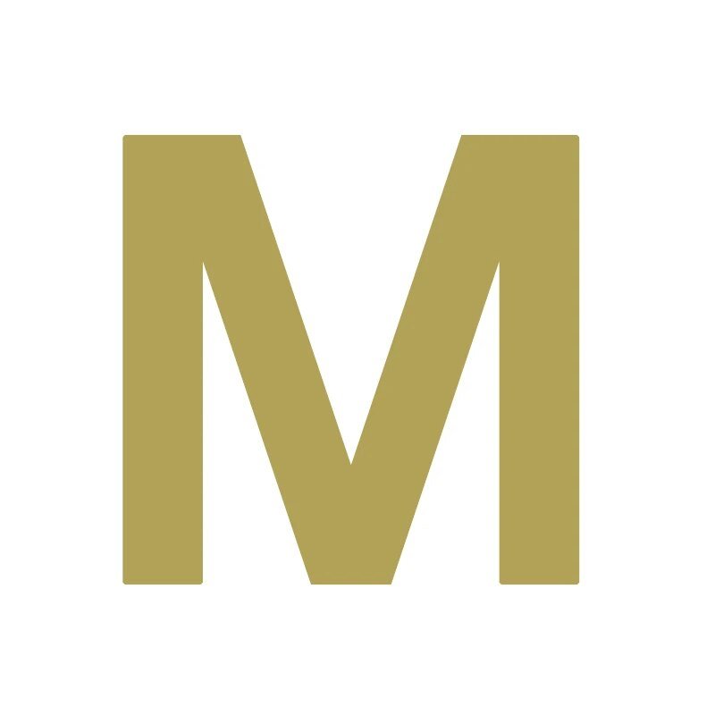 Caratteri METRO in ottone satinato