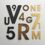 Caratteri METRO in ottone satinato