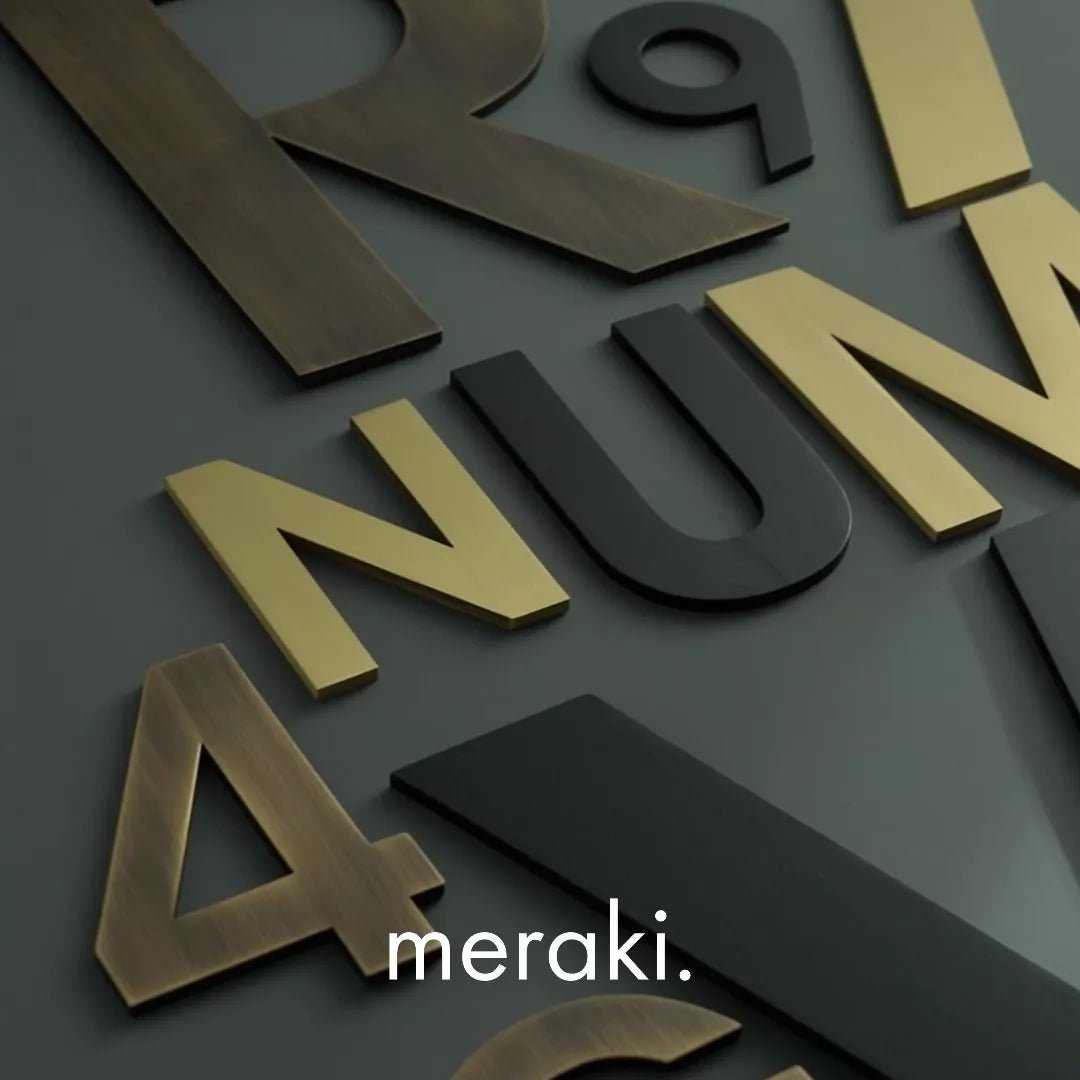 METRO Zahlen in Antik-Messing