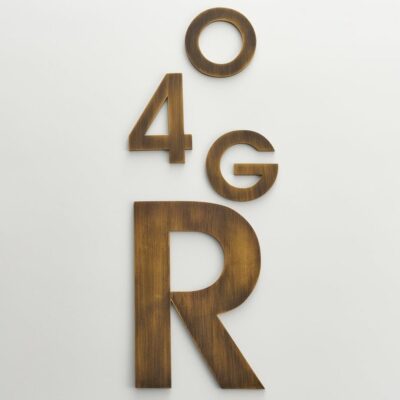 METRO Zahlen in Antik-Messing