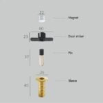 Fermaporta magnetico NEMA in ottone (polvere senza zoccolo)