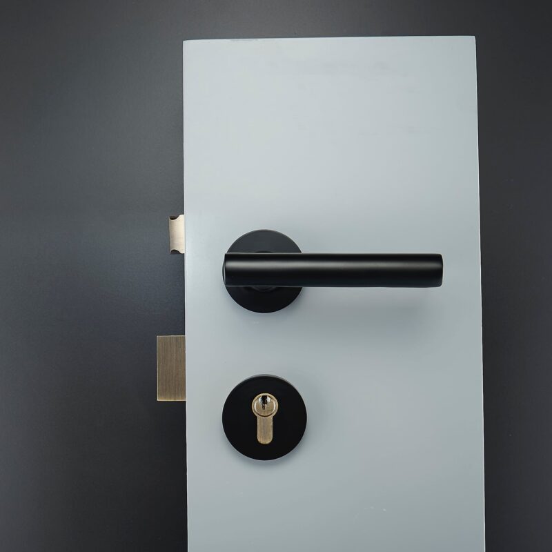 NOVUS Massiv-Messing-Türgriffe & Schloss-Set