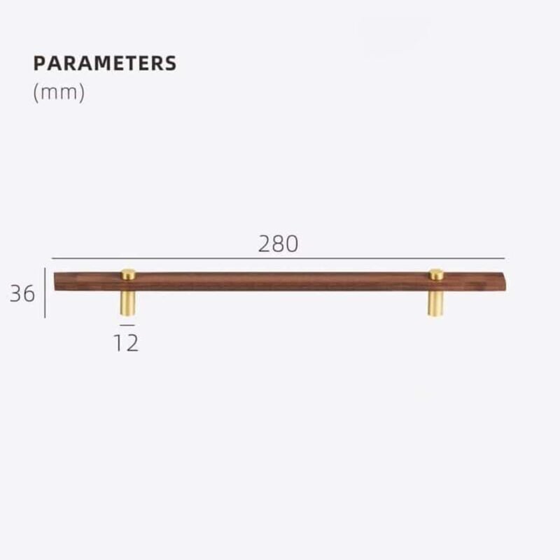 Maniglie NUX in noce e ottone