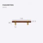 Maniglie NUX in noce e ottone