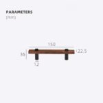 Maniglie NUX in noce e ottone