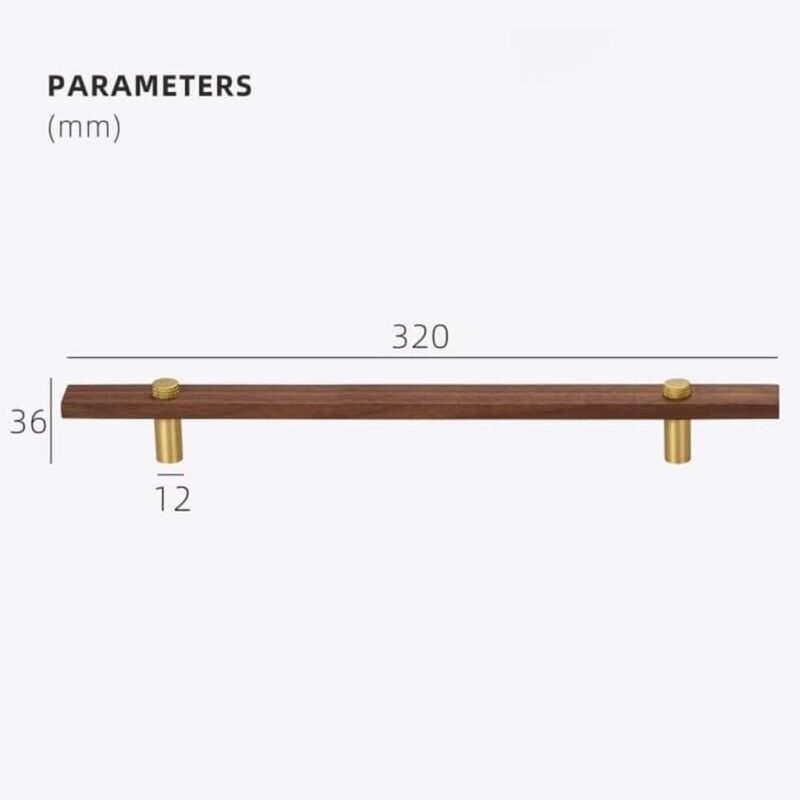 Maniglie NUX in noce e ottone