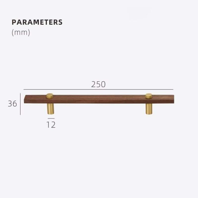 Maniglie NUX in noce e ottone