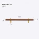 Maniglie NUX in noce e ottone