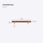 Maniglie NUX in noce e ottone