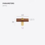 NUX Barra a T in noce e ottone