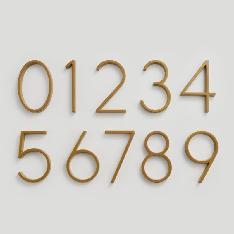 OBRE Satin Brass House Numbers