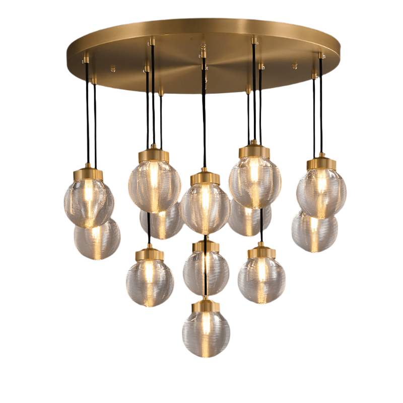 Lampadario a grappolo in ottone ORBIS