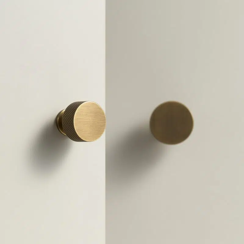 OSLO Geribbelde messing knop 3 OSLO gekartelde messing knop