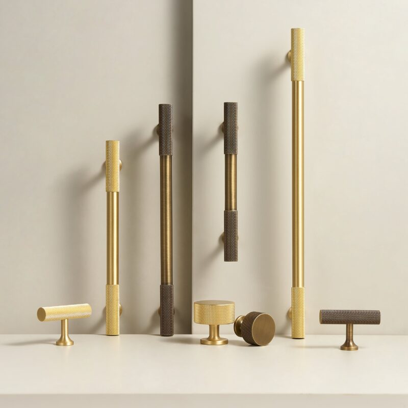 OSLO Rändel-Stangengriff aus Messing