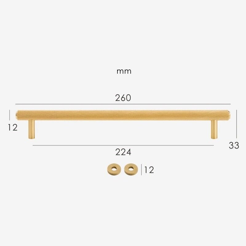 Maniglie zigrinate in ottone massiccio PLAKA