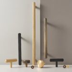 Maniglie zigrinate in ottone massiccio PLAKA