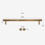 Maniglie zigrinate in ottone massiccio PLAKA