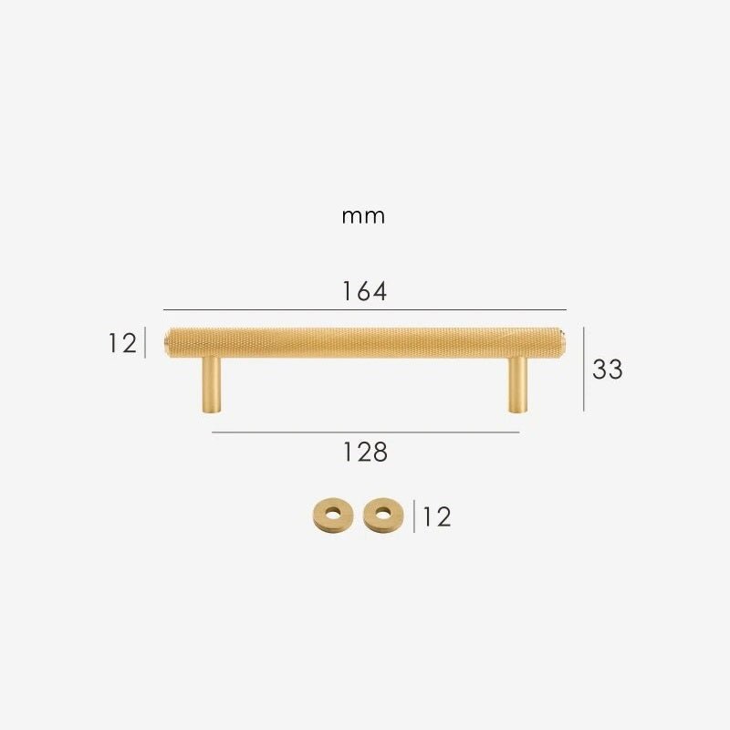 Maniglie zigrinate in ottone massiccio PLAKA