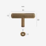 PLAKA T-Stangen aus massivem Messing mit Rändelung