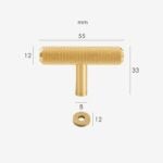 PLAKA T-Stangen aus massivem Messing mit Rändelung