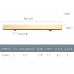 Poignées QUADRA en laiton massif