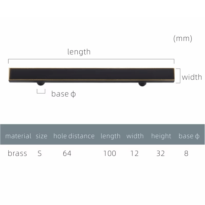 Poignées QUADRA en laiton massif