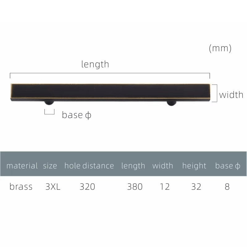 Poignées QUADRA en laiton massif