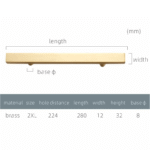 Poignées QUADRA en laiton massif