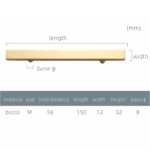 Poignées QUADRA en laiton massif