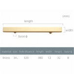 Poignées QUADRA en laiton massif