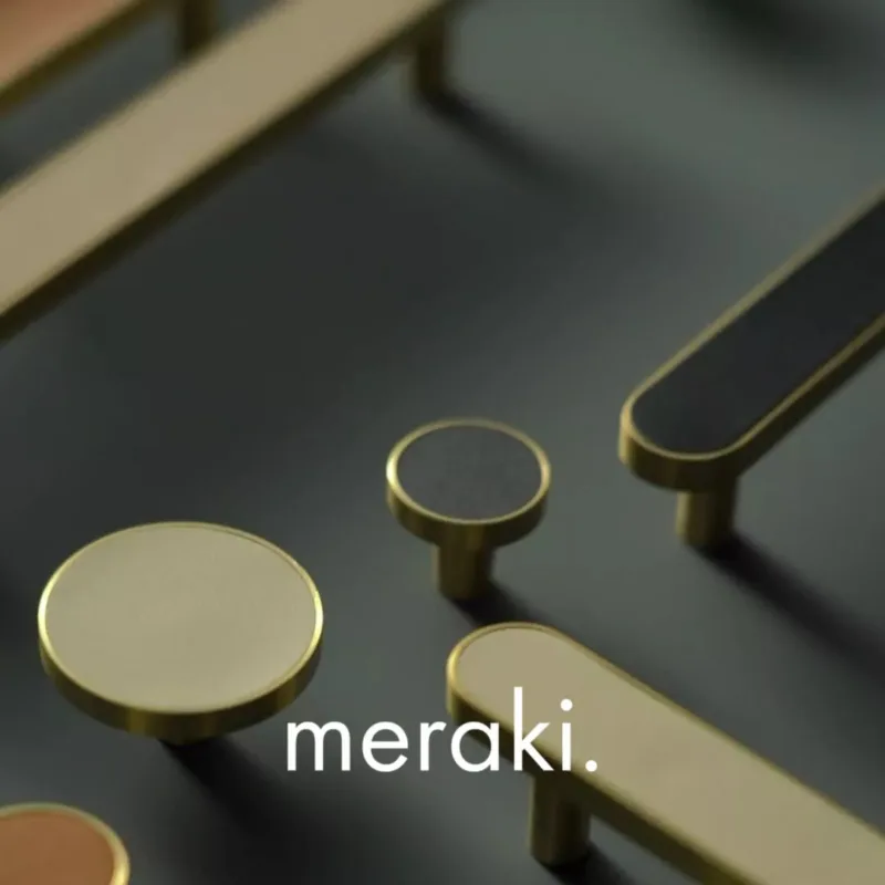 FERN Massief messing & lederen handgreep