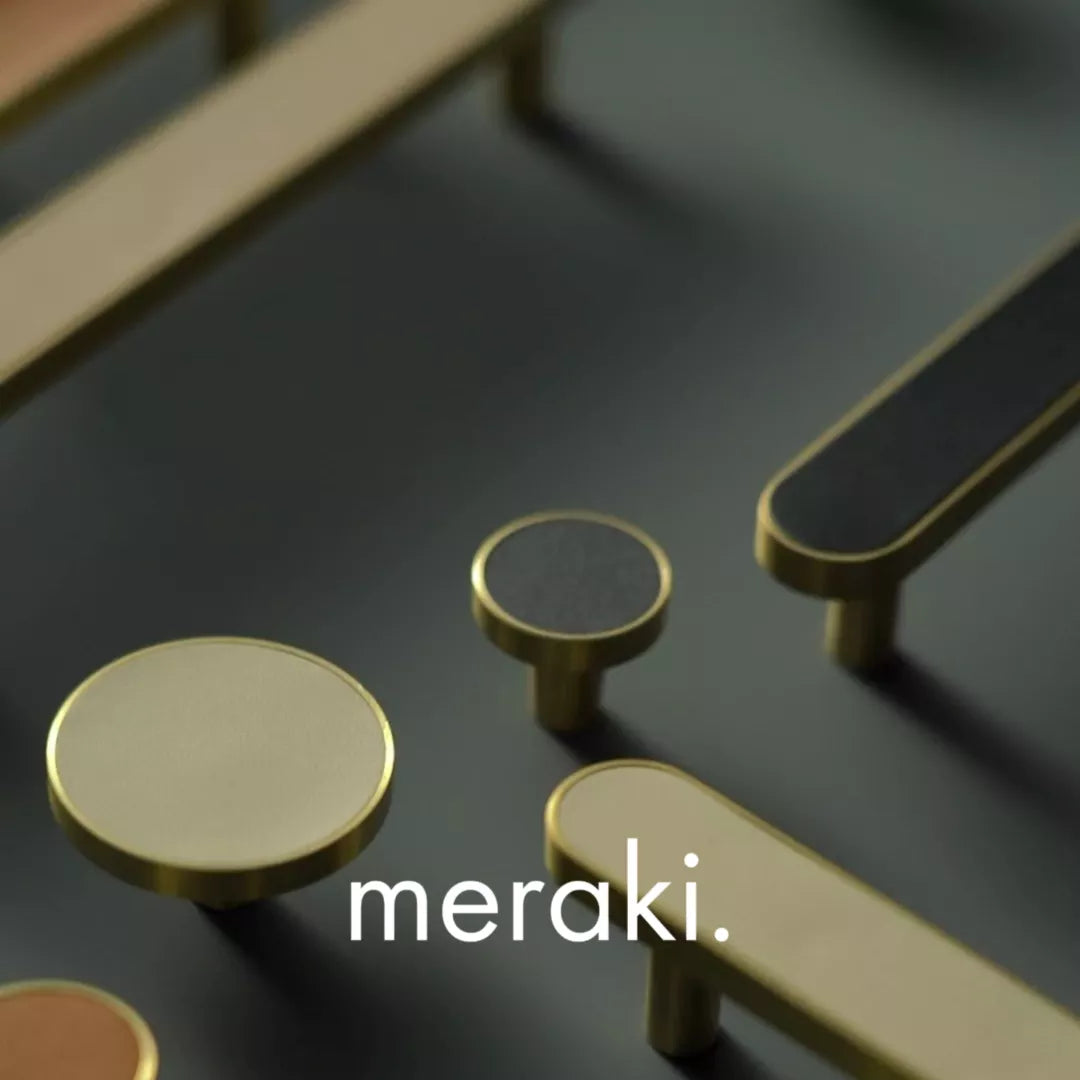 FERN Massief messing en lederen knop