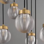 Lampadario a grappolo in ottone ORBIS