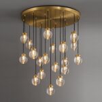 Lampadario a grappolo in ottone ORBIS