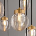 Lampadario a grappolo in ottone ORBIS