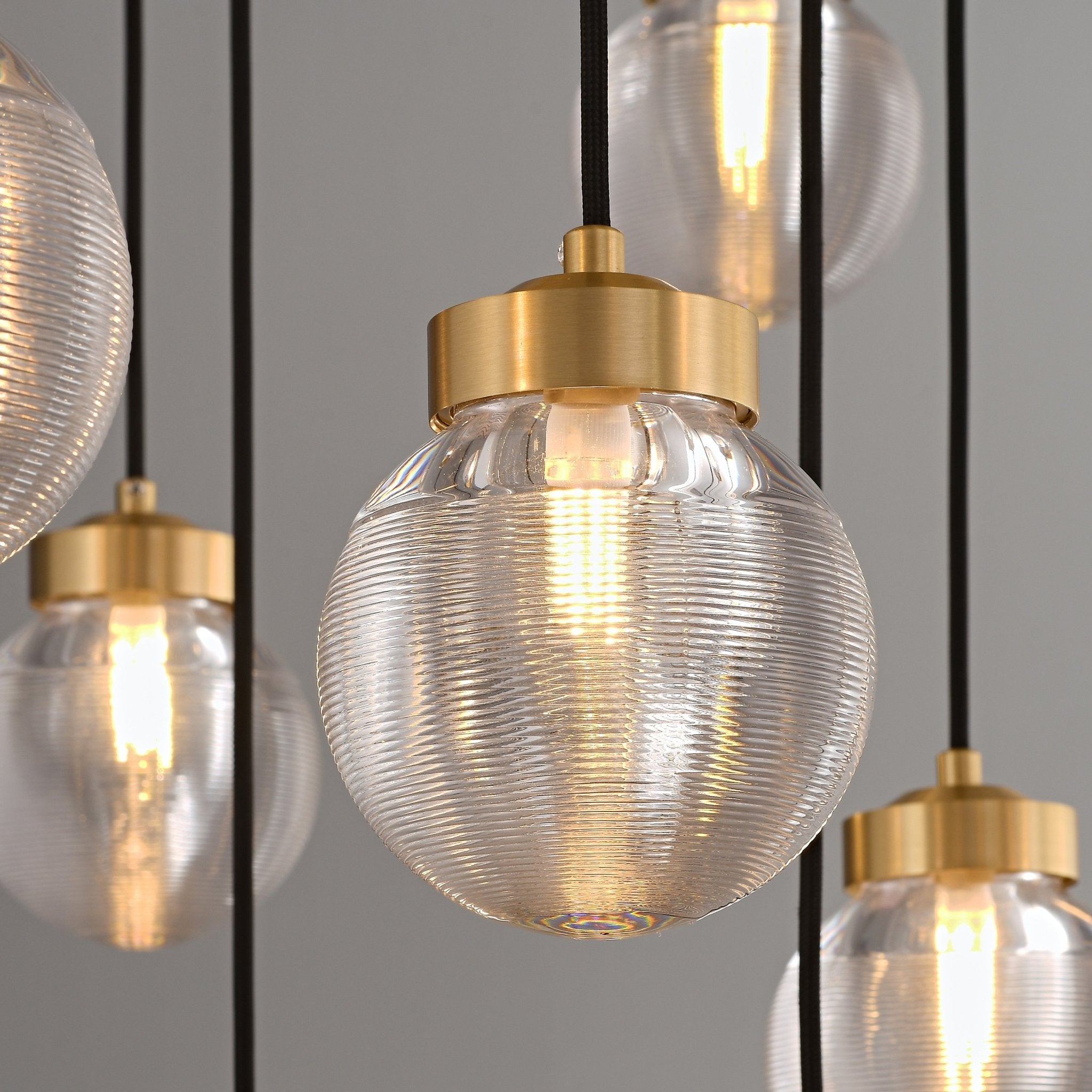 Lampadario a grappolo in ottone ORBIS