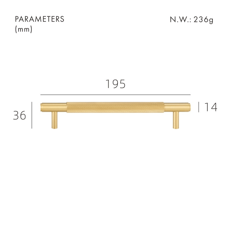 SAINZ Tiradores de latón macizo